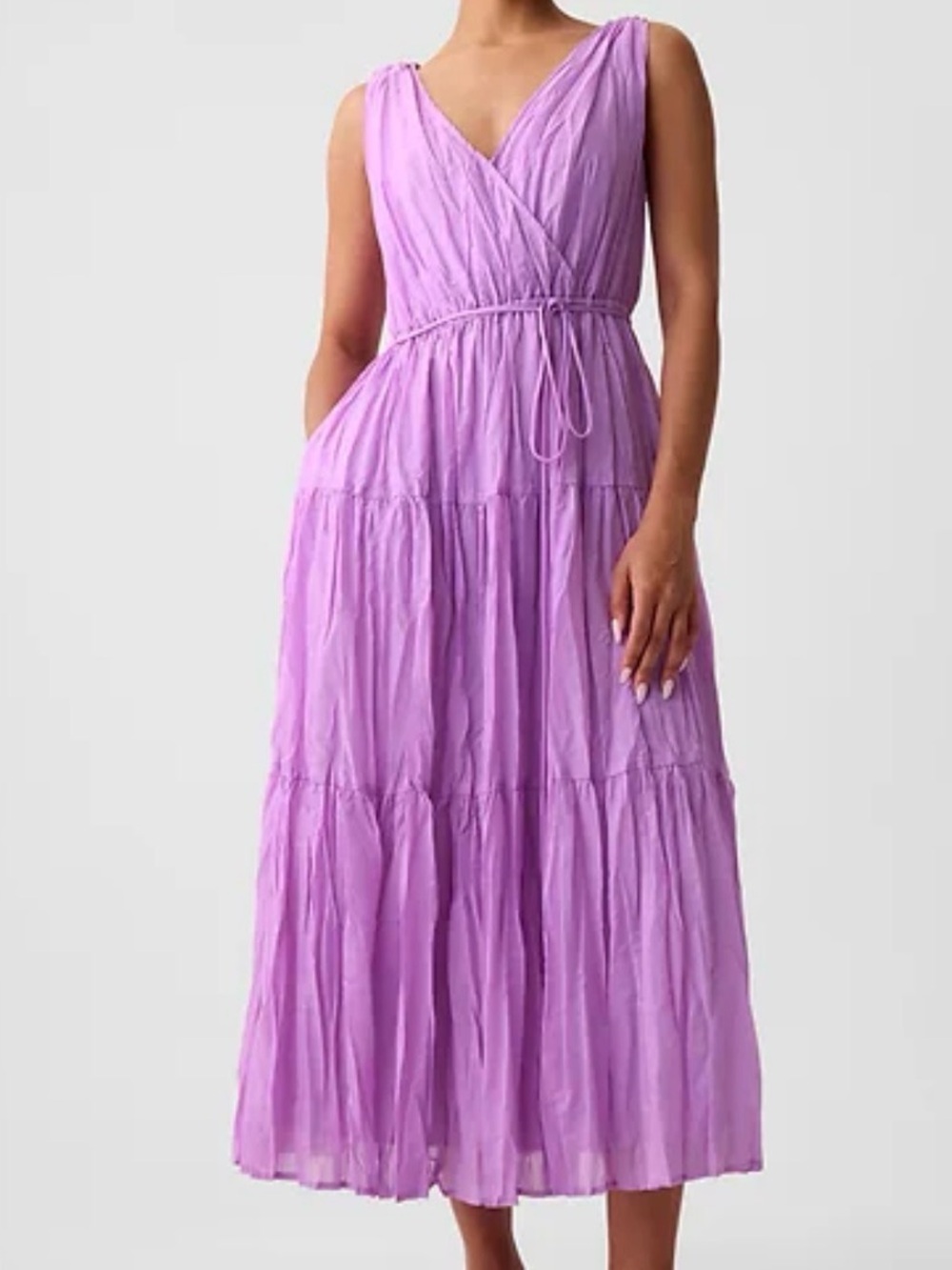 Gap Lavender Sleeveless Wrap Maxi Dress